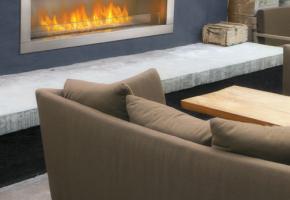 Linear Outdoor Fireplace
