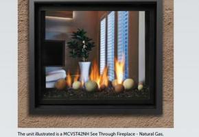 Clean face See-Through gas fireplace
