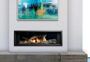Enclave direct vent bay peninsula gas fireplace